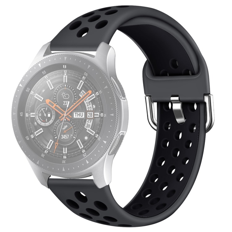 Handledsband till Galaxy Watch 46 / S3 / Huawei Watch GT 1 / 2  -  Svart / Grå (strl S)