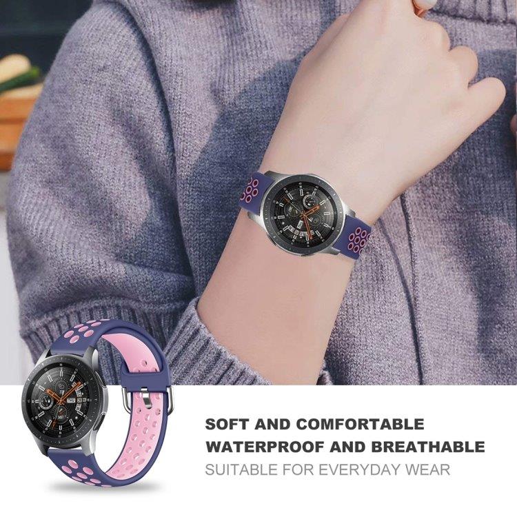 Handledsband till Galaxy Watch 46 / S3 / Huawei Watch GT 1 / 2  -  Svart / Grå (strl S)
