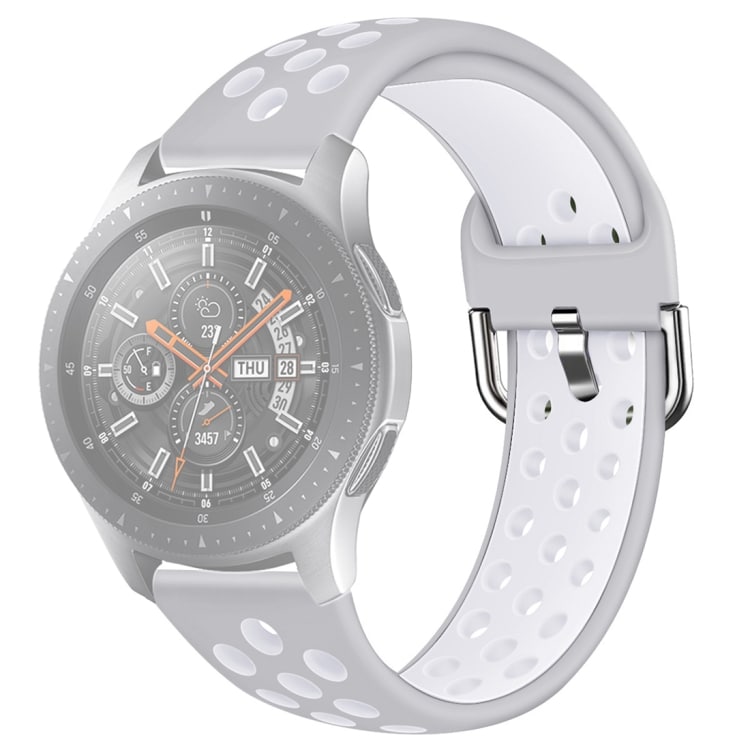 Handledsband till Galaxy Watch 46 / S3 / Huawei Watch GT 1 / 2  -  Grå / Vit ( strl S)