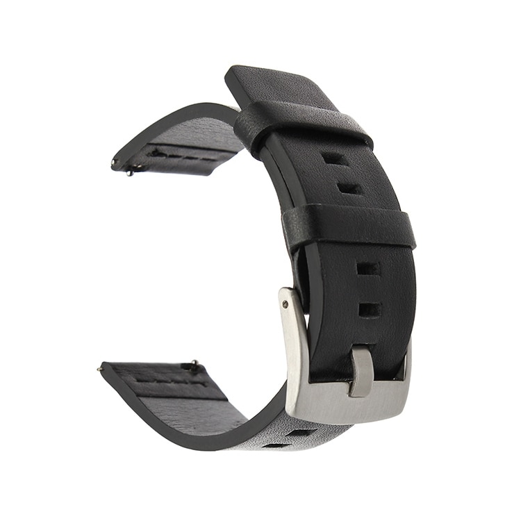 Läderarmband för Apple Watch/ Galaxy Gear S3 /Moto 360 2nd - Svart 24mm