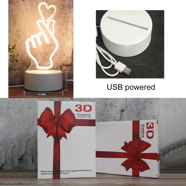 Vit 3D USB-Lampa - Jordklot