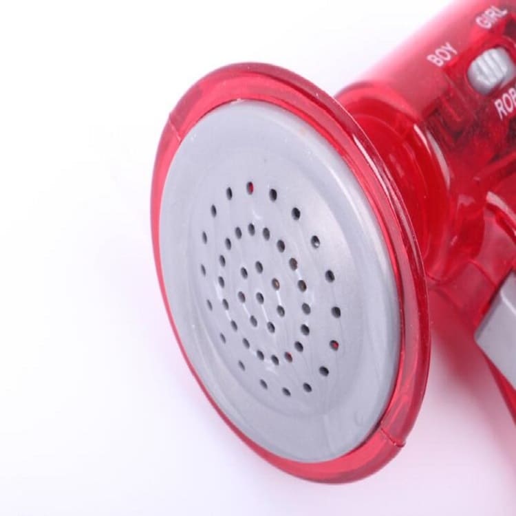 Röd megafon med 4 olika läten