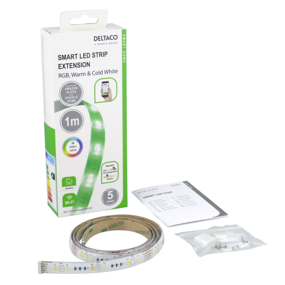 Deltaco Smart Home RGB LED-List Förlängning 1m