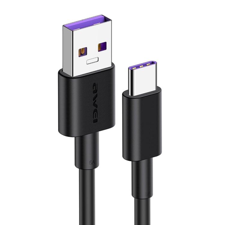 1m Snabbladdningskabel USB-typ C - Svart