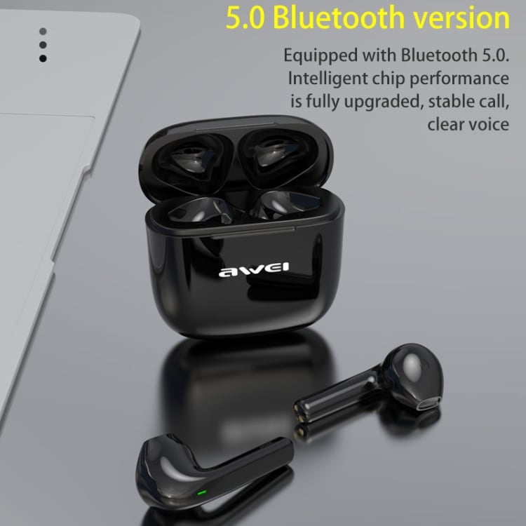 AWEI T26 Svarta Bluetooth Hörlurar med laddbox