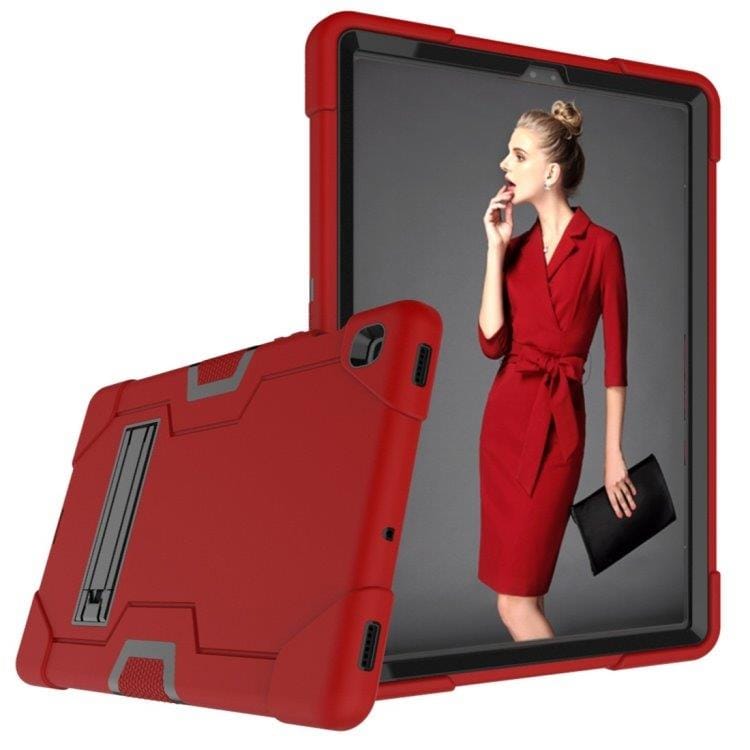 Hållbart skal med hållare för Samsung Galaxy Tab S5e - Rött