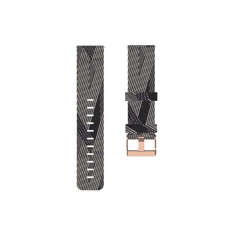 Textil armband till FITBIT Versa, svart/vit randigt