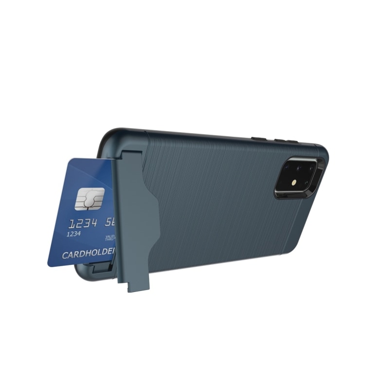 Shockproof skal med korthållare till Samsung Galaxy S20, marinblå