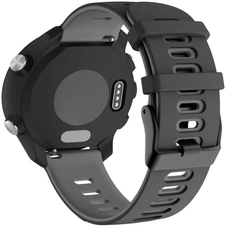 Silikon armband till Garmin Forerunner 245, svart + grå