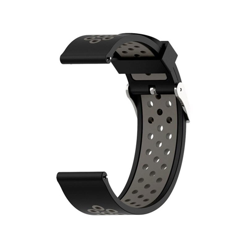 Perforerat silikon armband till Garmin Forerunner 245, svart + grå