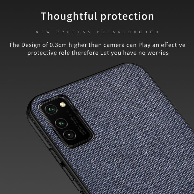 Shockproof TPU skal med textiltextur till Huawei Honor V30, svart