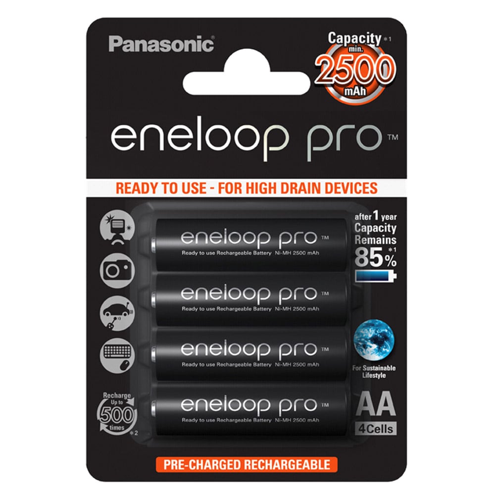 Panasonic Eneloop Pro BK-3HCDE Laddningsbara AA-Batteri - 4-pack