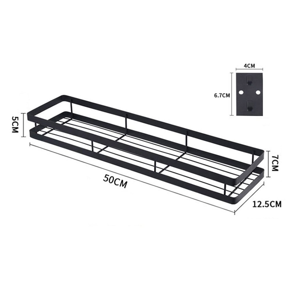 Väggmonterad kryddhylla i metall 50 cm – kryddställ / vägghylla / kryddförvaring