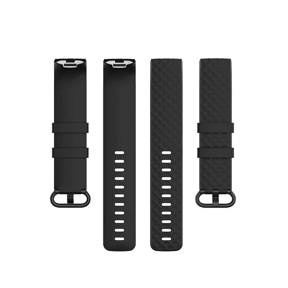 Silikonarmband Fitbit Charge4 / Charge 3 - L Svart
