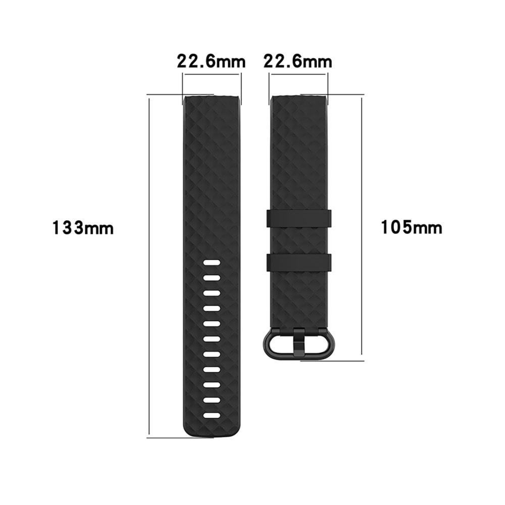 Silikonarmband Fitbit Charge4 / Charge 3 - L Svart