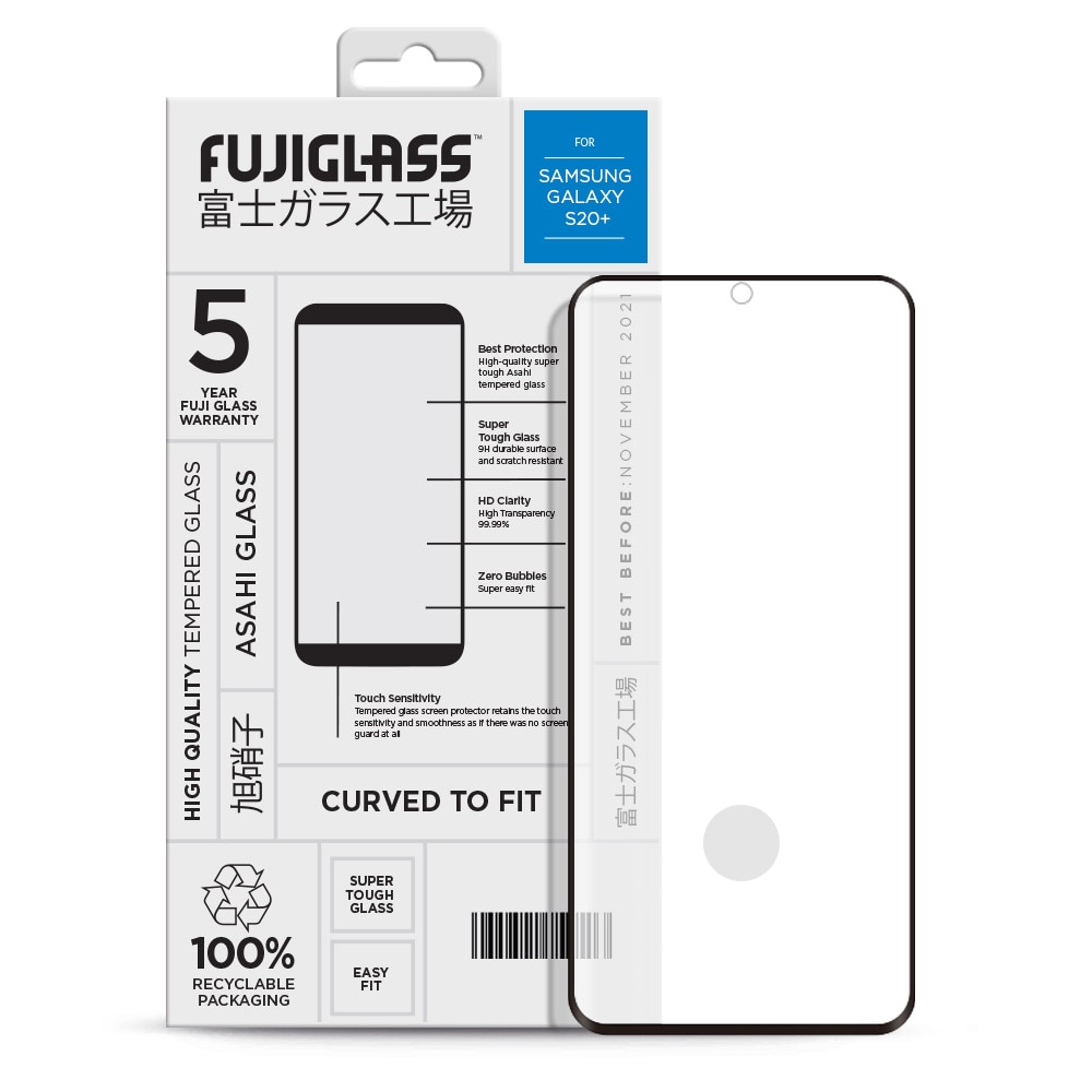 Fuji Curved Tempererat Skärmskydd Samsung Galaxy S20+ Klar/Svart