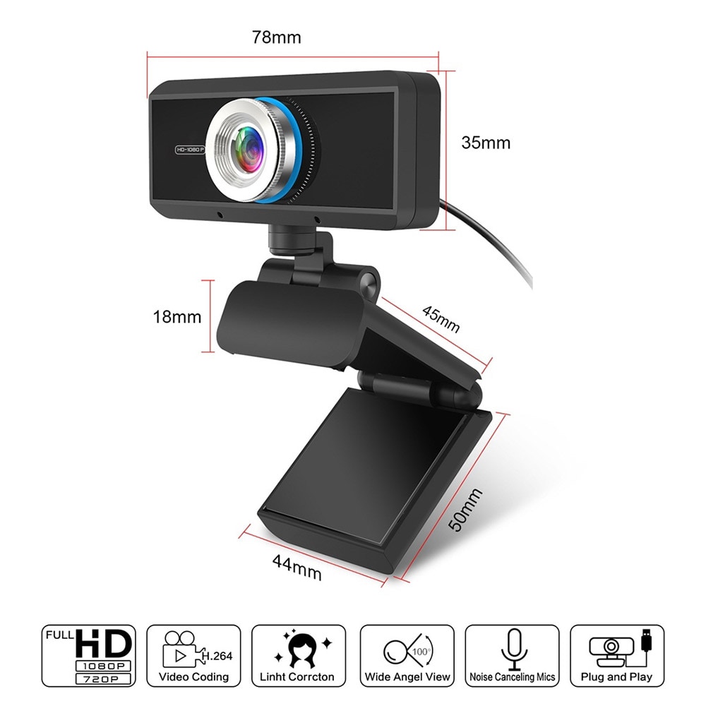 Webkamera 1080P med mikrofon