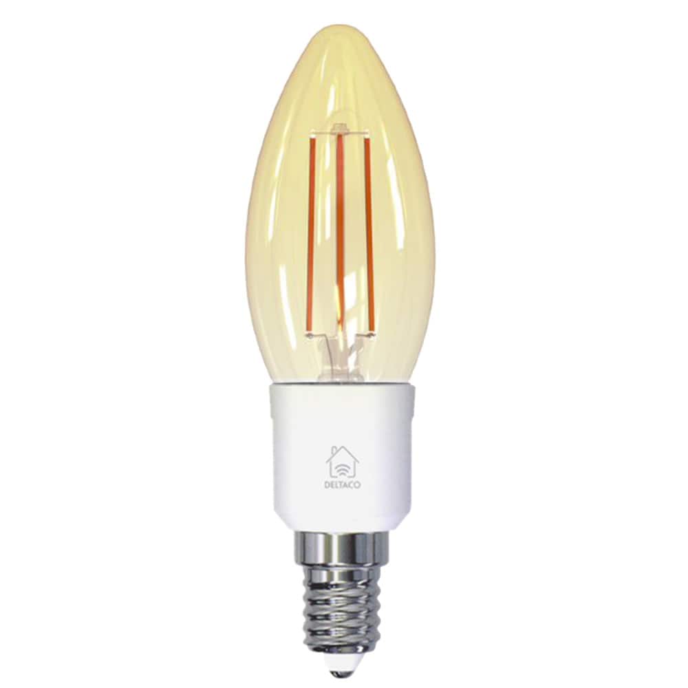 DELTACO Smart Home LED-lampa Filament E14, WiFI, 4.5W