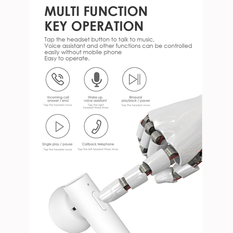 M6 Bluetooth Earphone med laddbox