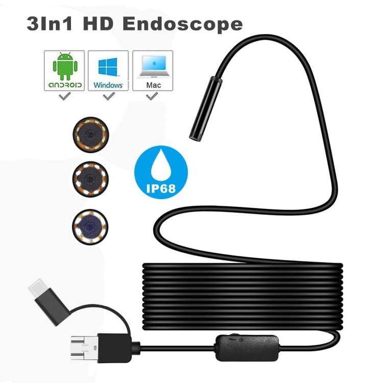 HD Inspektionskamera med USB-C – 10 meter kabel