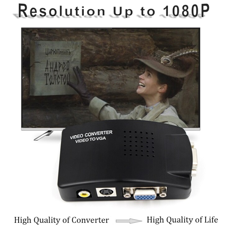 Adapter VGA till Video S-Video / PC to TV konverterare