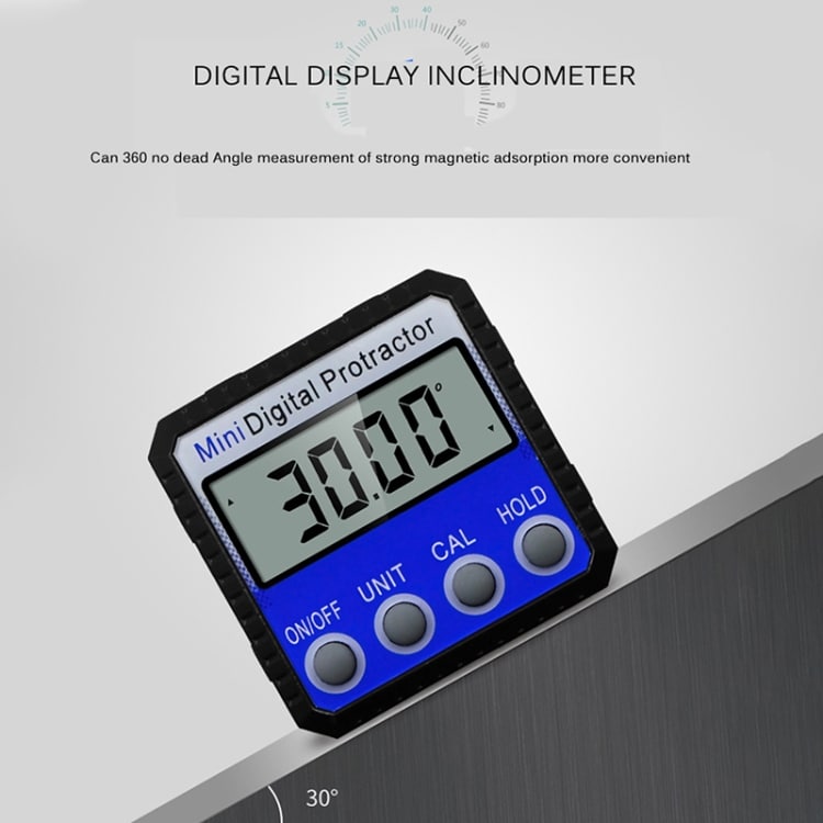 Digital Vinkelmåler med stærk magnet - Lcd display