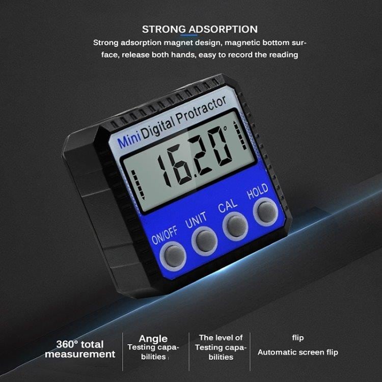 Digital Vinkelmåler med stærk magnet - Lcd display