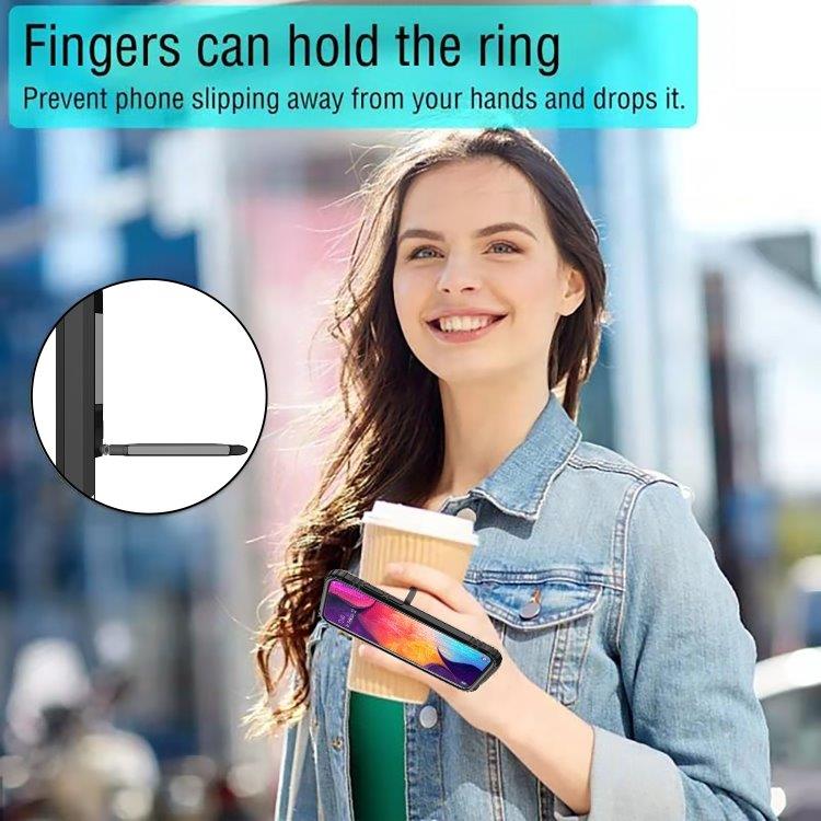 Skyddsskal med ring Samsung Galaxy A50s - Svart
