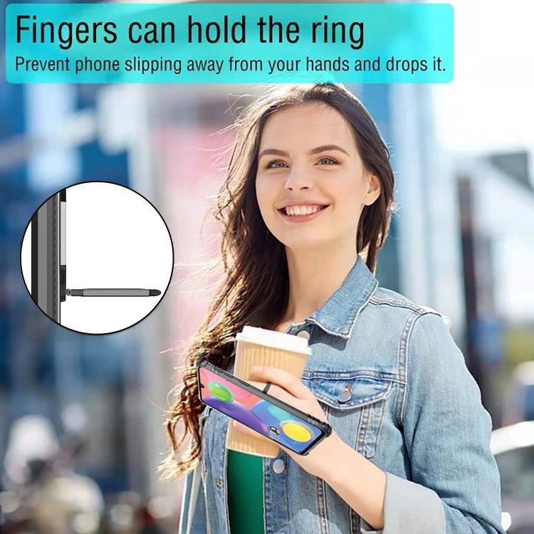 Skyddsskal med ring Samsung Galaxy A70s - Svart