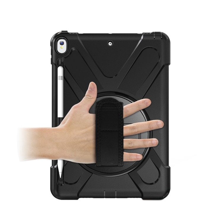 Skyddsskal med handrem, axelband, ställ & pennhållare iPad Pro 10.5, Svart