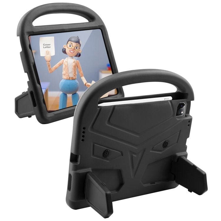 Stöttåligt barnvänligt fodral med ställ och handtag iPad Pro 11 (2020), Svart