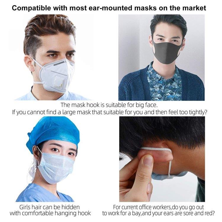 Silikonband för ansiktsmask 5-pack - Svart