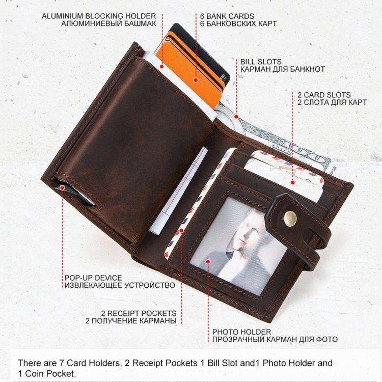Plånbok Multifunktion Retro Crazy Horse