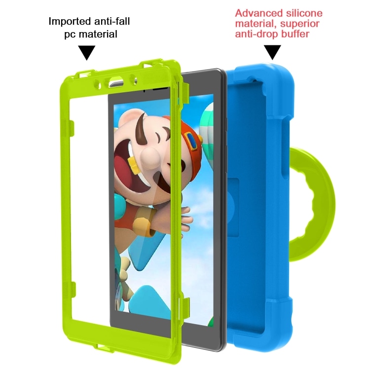 Skyddsfodral med ringhållare Samsung Galaxy Tab A 8.0, Blå+Grön