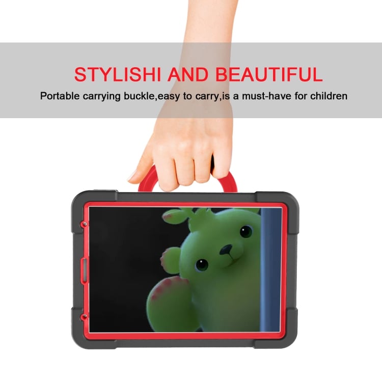 Stöttåligt barnfodral med ställ och handtag iPad Pro 11 (2020), Svart+Röd