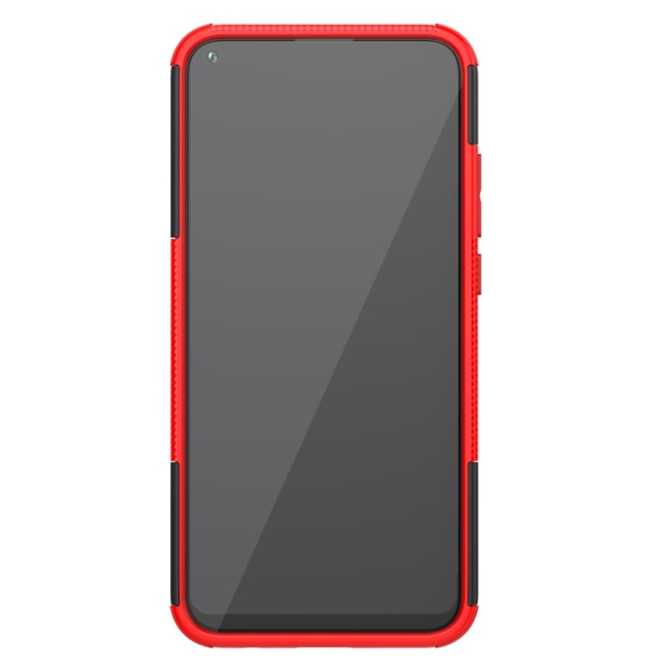 Skyddsskal med ställ & däckmönster Huawei Honor Play 3, Svart+Röd