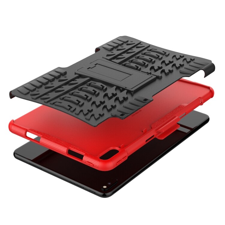 Skyddsskal med ställ & däckmönster Huawei Matepad Pro 10.8, Svart+Röd