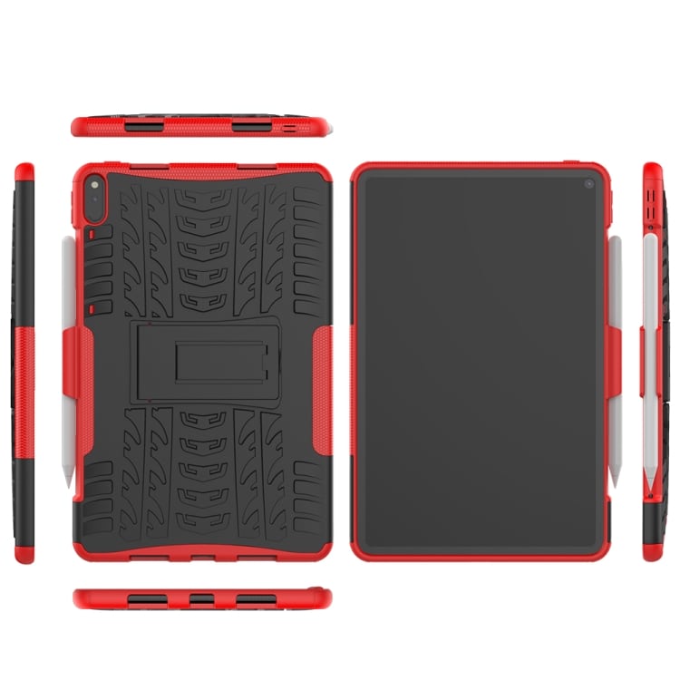Skyddsskal med ställ & däckmönster Huawei Matepad Pro 10.8, Svart+Röd