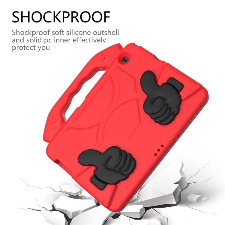 Stöttåligt barnfodral med ställ & handtag Huawei MediaPad T5 10.1", Röd