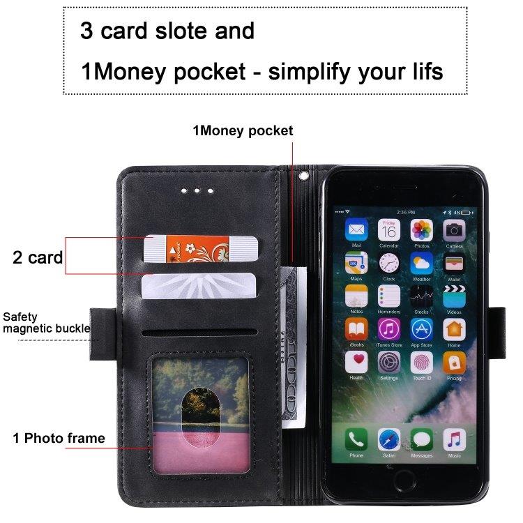 Plånboksfodral med ställ iPhone 7 Plus / 8 Plus, Svart