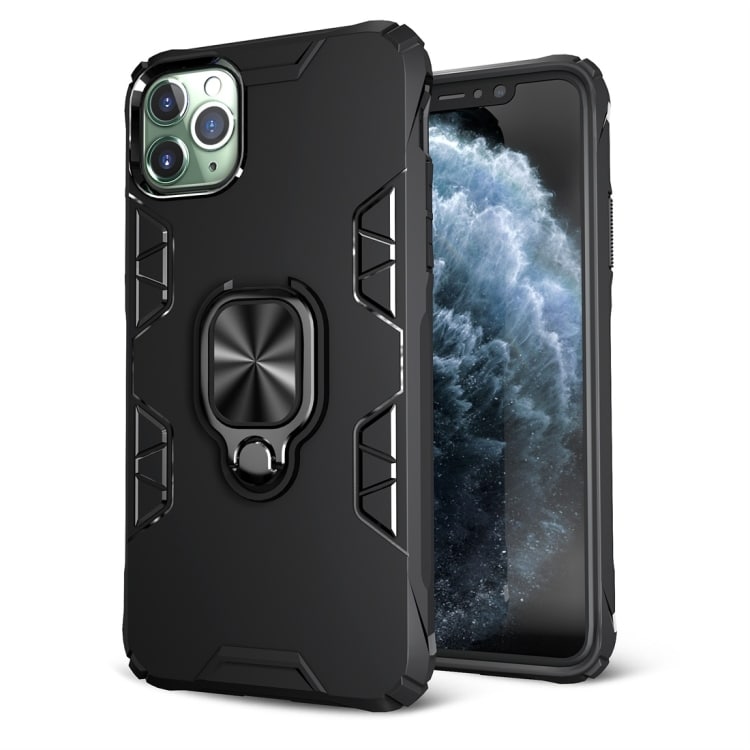 Shockproof TPU skal med ringhållare iPhone 11 Pro Max, Svart