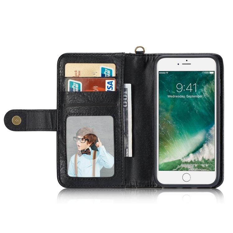 Plånboksfodral med spänne iPhone 6 / 6S / 7 / 8 / SE 2020, Svart