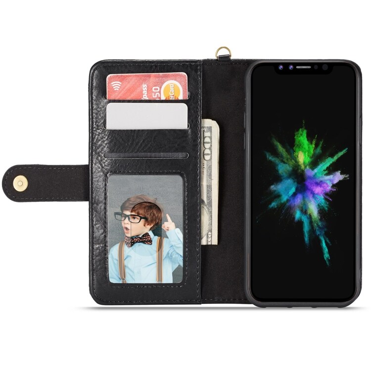 Plånboksfodral med spänne iPhone X, Svart