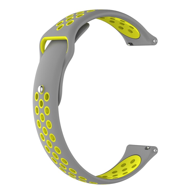 Perforerat silikon armband till Garmin Fenix Chronos, Grå+Gul