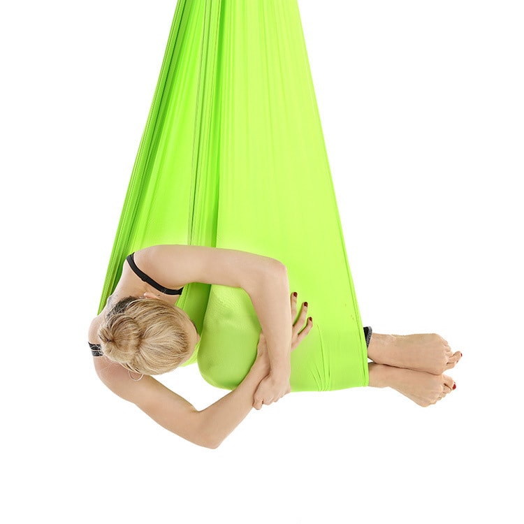 Yoga-hengekøye 400 x 280 cm med elastiske stropper – Svart / Yoga-hengekøye / Hengekøye for luft-yoga