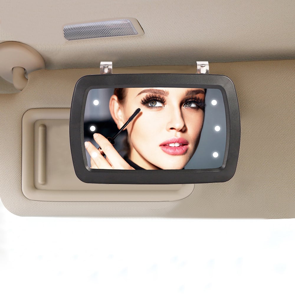 Sminkspegel med LED-belysning för bilen