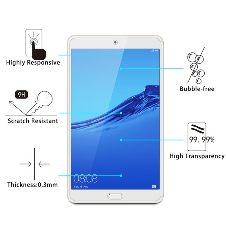 Kraftfullt tempererat skyddsglas till Huawei Tablet C5 8.0 2-pack