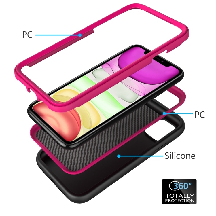 Vågmönstrat silikonskydd till iPhone 11 Pro Svart & Rosa