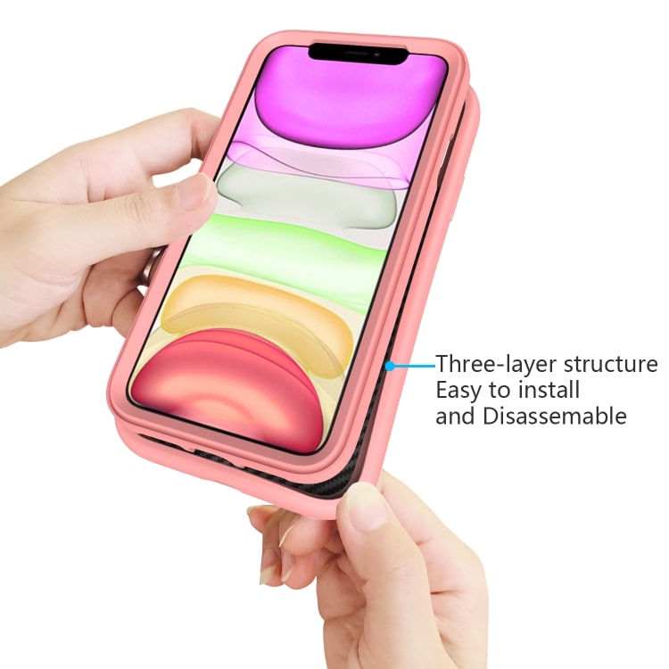 Vågmönstrat silikonskydd till iPhone 11 Pro Rosa