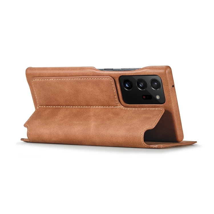 Flippskydd i läder med fickor för kort till Samsung Galaxy Note20 Ultra Brun